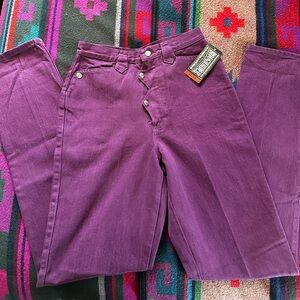 Vibrant Purple Straight Leg Pants Vintage Western
